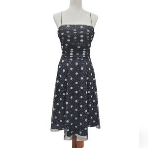 EUC Jessica Howard women's polka dots shoulderless weddingcocktail evening dress